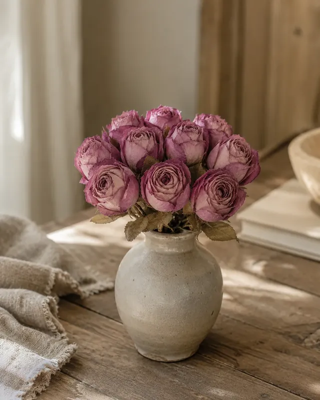 Rosa Dried Bundle lila x10 27 cm | Kundernas favorit