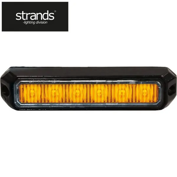 Strands Blixtljus mini orange12-24V 6LEDx3W med mantlad kabel | Spara mer