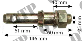 Implement Pin Cat 1 - 7/8" UNF | Populär